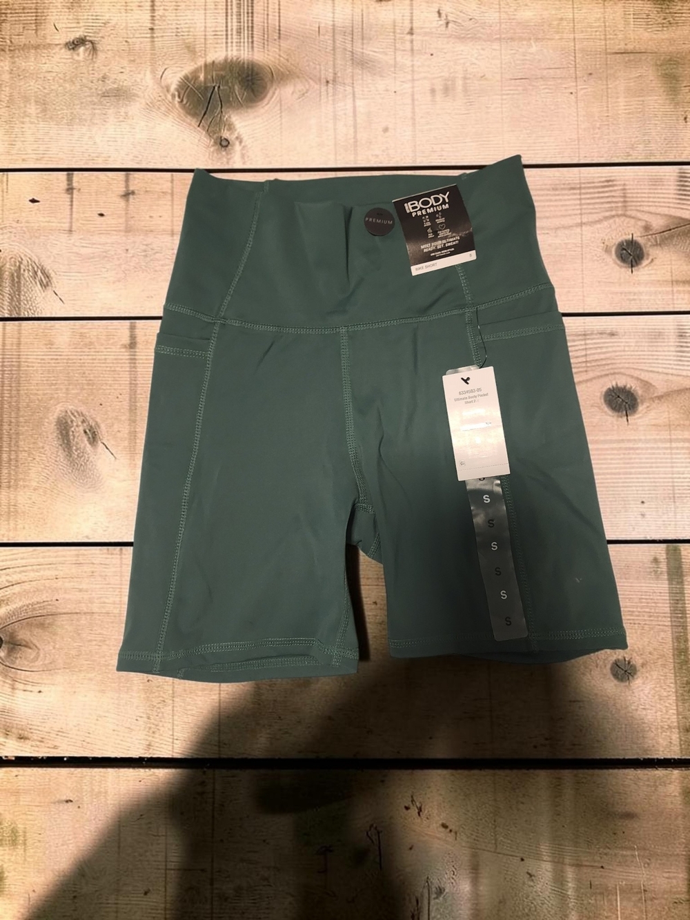 High-Waist Teal Bike Shorts - Women's S